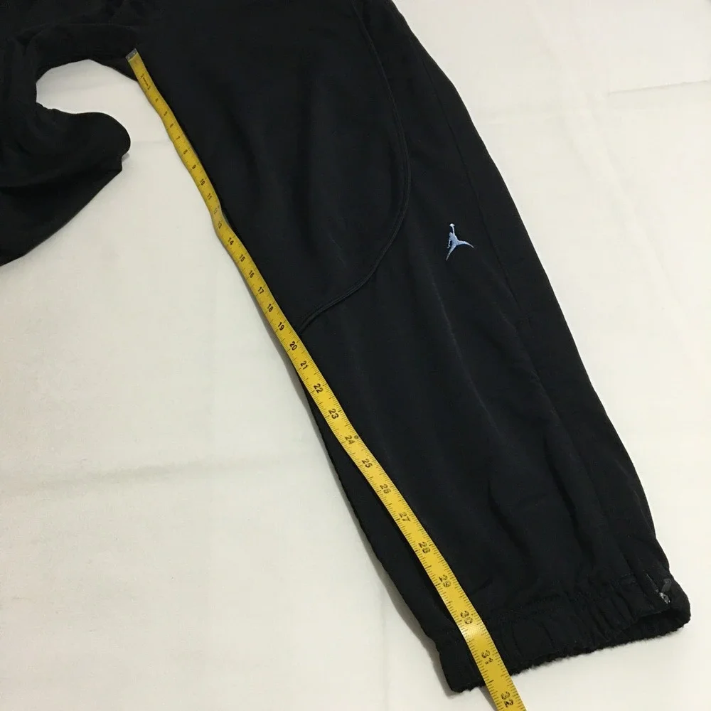 Jordan Track Pants Mens Large Black Jumpman Logo Elastic Waist Zipper Leg